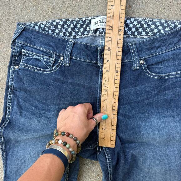 ARIAT Real Ella Jean Women 34R Skinny Dark Wash Denim Blue Mid Rise - Picture 6 of 8